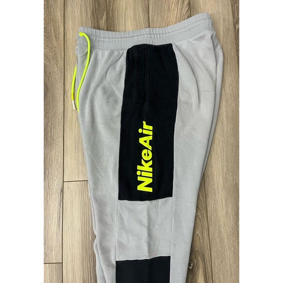 Nike Air Gray Colorblock Sweatpants Joggers Mens Size Large Zip Pocket - Picture 7 of 9